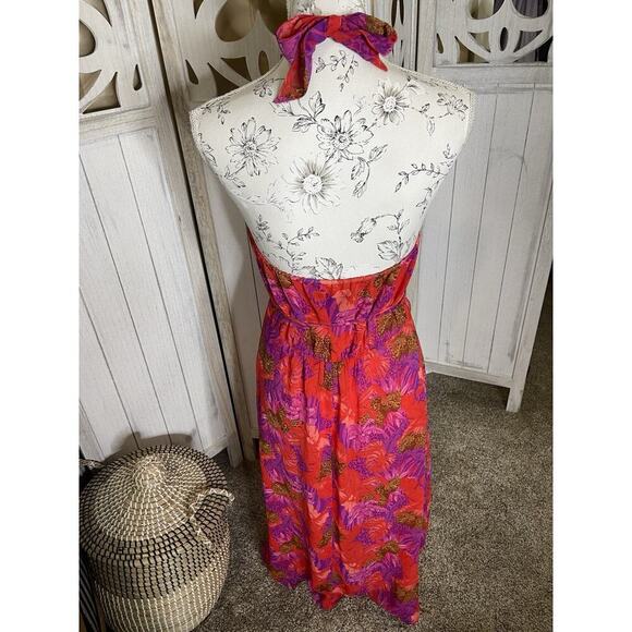 Victoria’s Secret Halter Wrap Dress Red Cheetah Leopard Y2K Size Medium - Picture 2 of 6